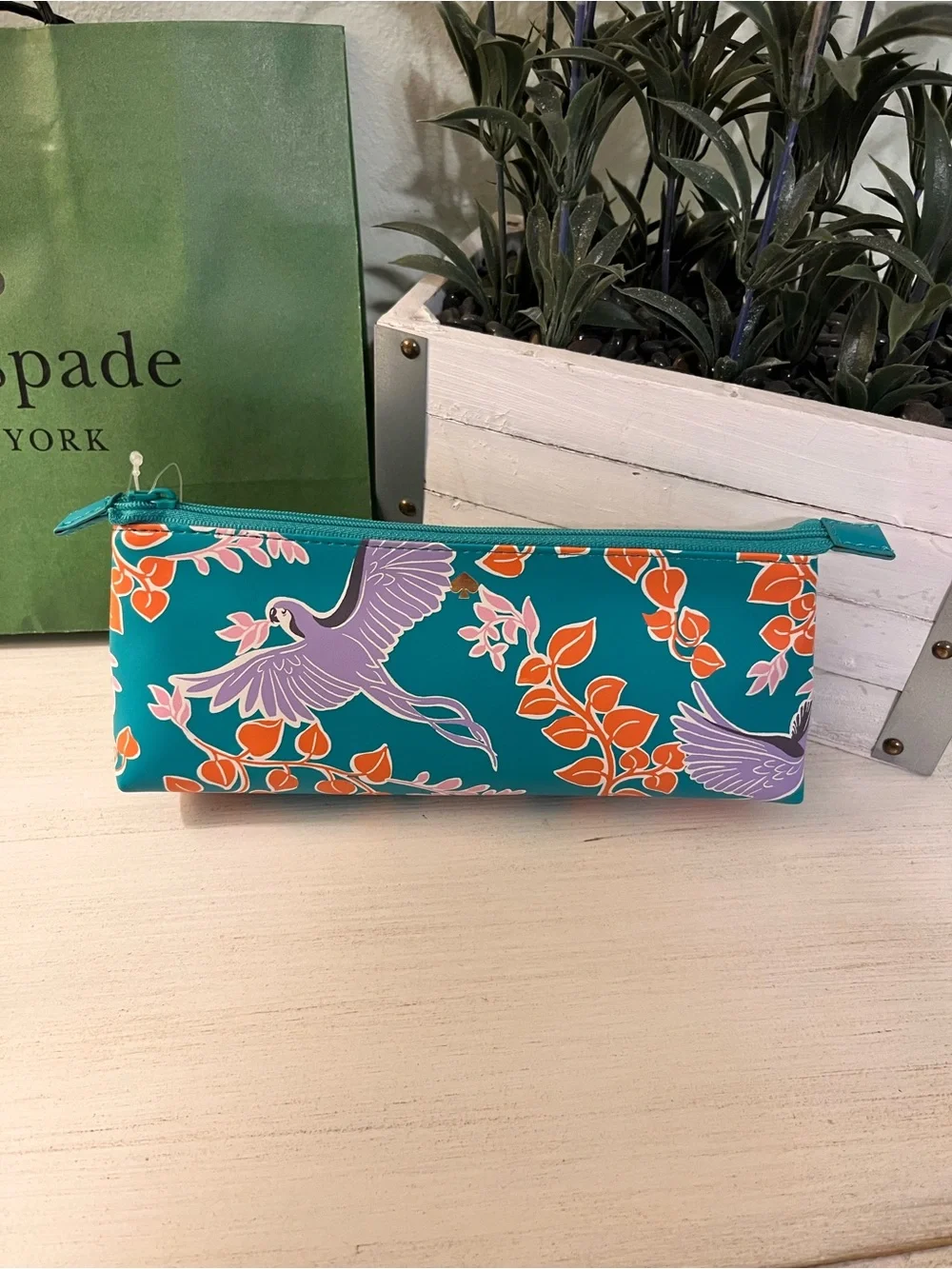Kate Spade NY “Bird Party” Pencil Case NWT